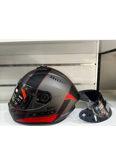 Axxis Draken S Mp4 C5 Kask  Mat Kırmızı Titanyum