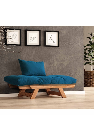 Woodesk Adalar Masif Tik-mavi Renk Berjer Cpt8156-140 Mavi