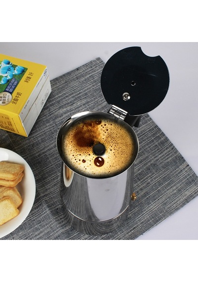 Paslanmaz Çelik Ocak Üstü 4 Cup Fincan Moka Pot Espresso Cin285-4