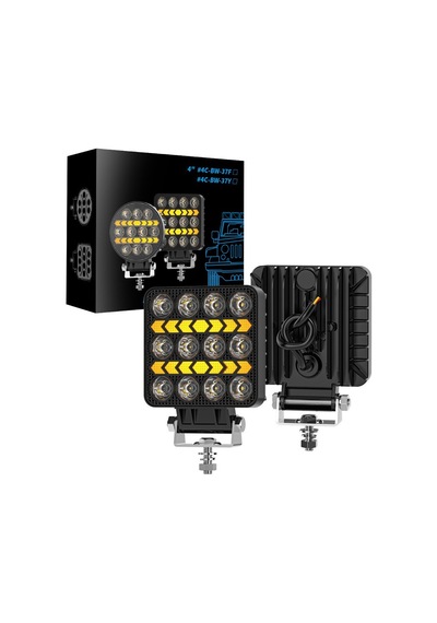 Off Road Çalışma Lambası Ve Sis Farı 4 İnç Selamlamalı Çakar İkaz Gündüz Led Drl 2 Mod 12/24 V