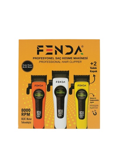 Fenda Profesyonel Saç Kesme Tıraş Makinesi Sarı Fnsacks0014