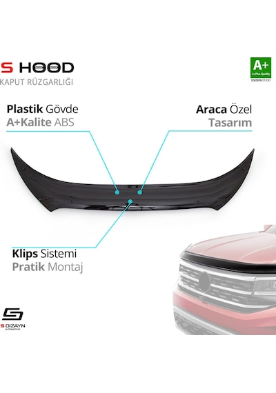 S-dizayn Hyundai İx35 Abs Plastik Kaput Rüzgarlığı 2011 Üzeri A+kalite