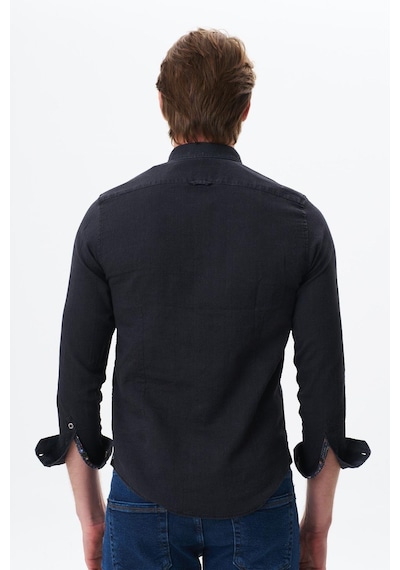 AR-MA Arma Erkek Denim Jean Slim Fit / Dar Kesim Kot Dokuma Gömlek K9gkd1070 Siyah