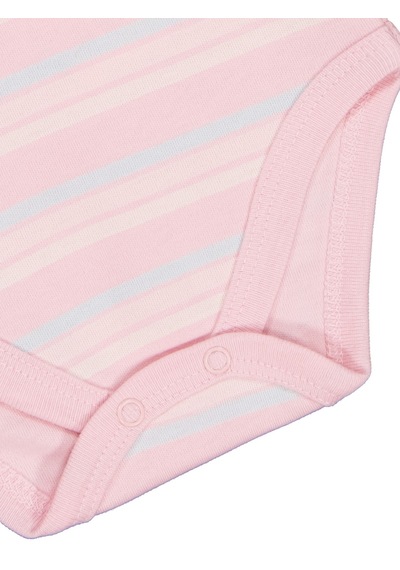 Civil Baby Çizgili Fiyonklu 1-3 Yaş Çıtçıtlı Badi - Pembe