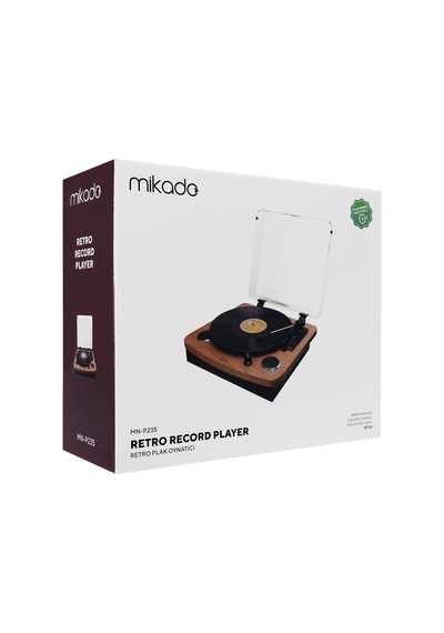 Mıkado Mn-p235, Nostalgia, Voyager, 6w, Masaüstü, Ahşap, Plak Çalar, Bluetooth, Pikap, Müzik Kutusu