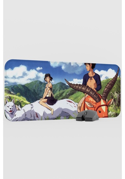 Mononoke Hime Anime V2 - 70x30 Xl Gaming Kauçuk Kaymaz Taban Mouse Pad Fare Altlığı