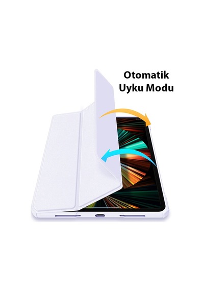 Dux Ducis Apple Uyumlu iPad  Pro 12.9 2022-2021-2020-2018 Kapaklı Kılıf Pembe