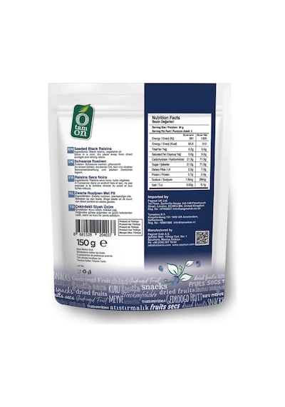 Otamon Çekirdekli Siyah Üzüm 4 x 150 G