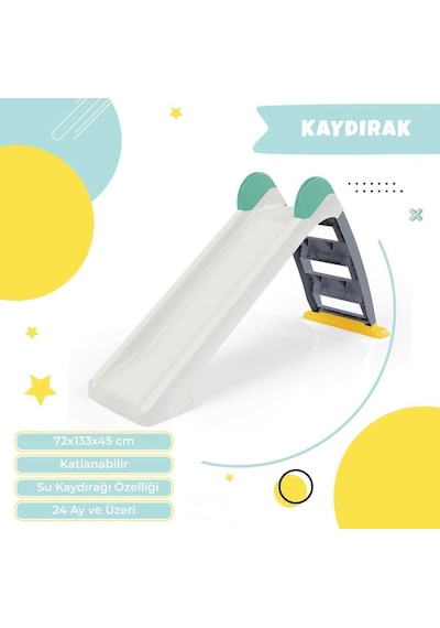 Küçük Çocuk Kaydırağı 72 Cm - Su Kaydırağı Özellikli Ev Ve Bahçe Kullanımına Uygun