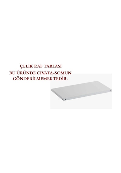 Raf Burada  Galvaniz Çelik Raf Tablası - Depo, Arşiv, Kiler, Dosya, Market Rafı-20x60 cm-0.70 mm