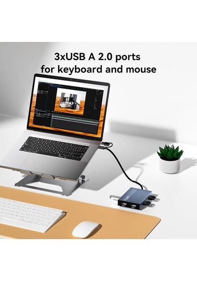 Acasis Ds0602 Type-c & Usb-a Harici Ekran Kartı Kiti - 2xhdmı 4k 60hz, 2x Usb-a 2.0, 100w Pd, Tak Çalıştır, Çoklu Ekran Adaptörü Ds0602