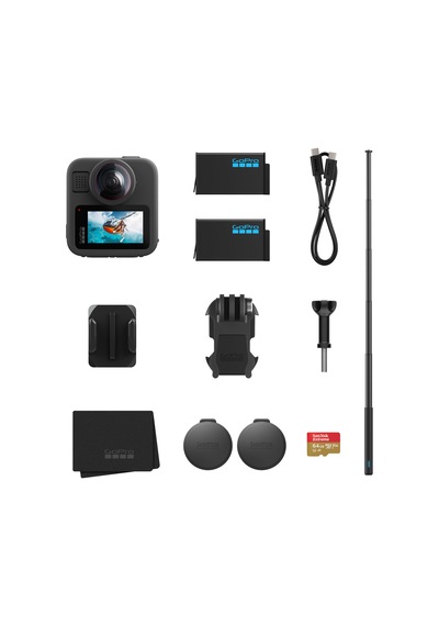 Gopro Max2 + Aksesuar Paketi - 4ft 1,2 M Uzatma Kutbu, 2 1960mah Enduro Pil, 64 Gb Sandisk Microsd Kart İçerir