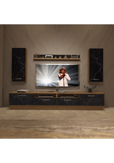 Decoraktiv Trendstyle 5220d Mdf Tv Ünitesi Tv Sehpası Pera - Siyah Mermer