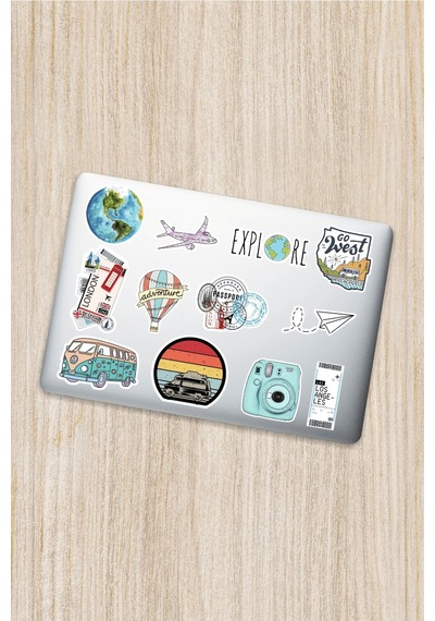 Travel Seyahat Adventure Dekoratif Laptop Notebook Tablet Telefon Sticker Set 05