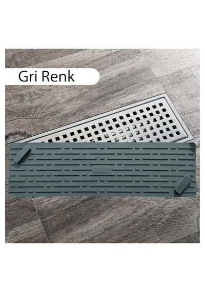 Tineke Gri Renk Uzun Model Kötü Koku Önleyici Silikon Mat Banyo Mutfak Lavabo Balkon Gider Tıpası Kapağı
