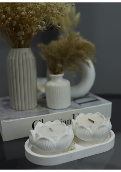 Bernami Mum Pinterest Lotus 2'li Takım Kokulu Mum, Dekoratif Mum Diğer