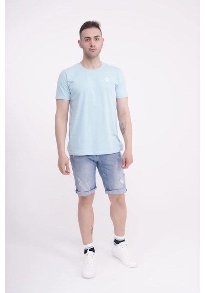 The Socks Company 23scts233u Pati Nakışlı Yaka Açık Mavi Tshirt 001