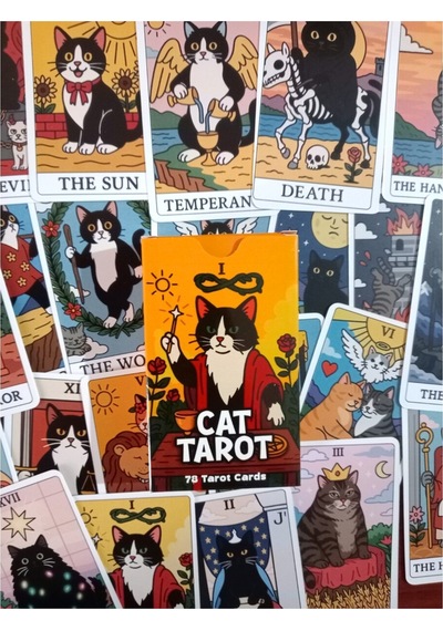 English Tarot 78 Cards İngilizce Tarot Kartı - Cat Tarot