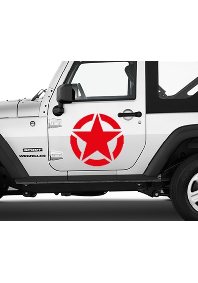 2 Adet Düz Army Strar, Askeri Yıldız Araba Off-Road Araba Sticker