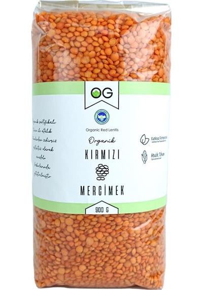 OG natural Organik Kırmızı Mercimek 900 Gr 900 G