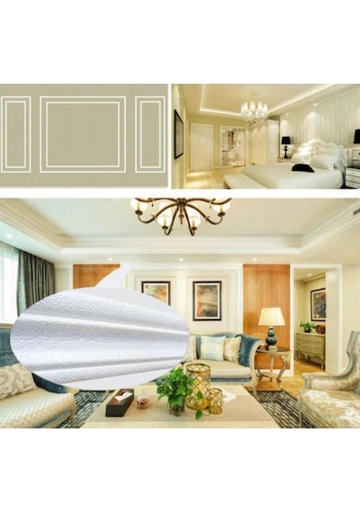 Beyaz 8X117 Cm 4 Adet Kendinden Yapışkanlı Duvar Kağıdı Çıtası