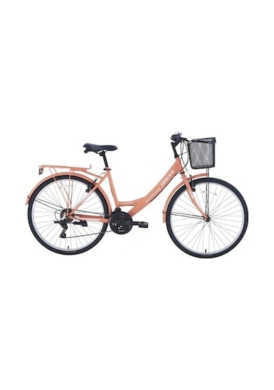 Bisan Lotus Kadın Şehir Bisikleti 34cm V 24 Jant 21 Vites Mercan Beyaz Çok Renkli