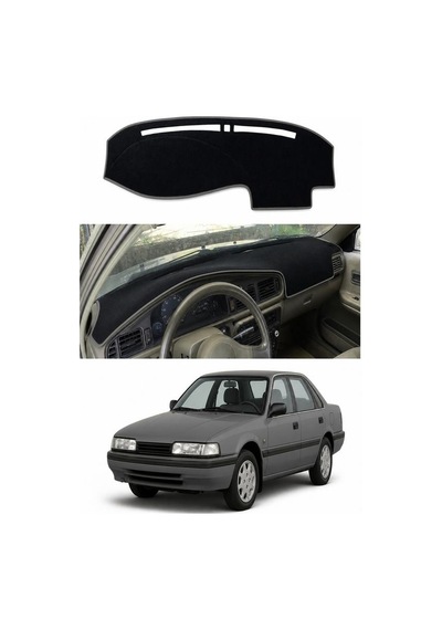 Mazda - 626 1987-1991 Uyumlu Torpido Koruma Kılıfı - Gri Şeritli