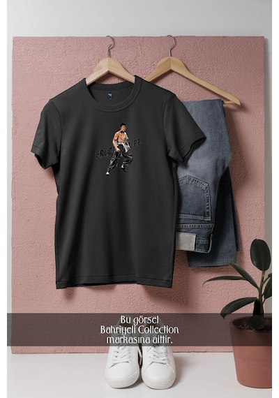 Oversize Bruce Lee, Celebrities Tasarımlı Unisex T-shirt Siyah