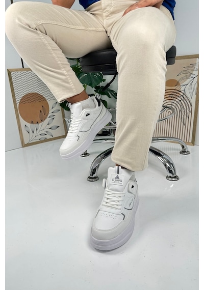 Günlük Erkek Sneaker Bağcıklı Kalın Desenli Tabanlı Oval Burunlu Bilek Destekli Spor Ayakkabı 2282 Beyaz Günlük Erkek Sneaker Bağcıklı Kalın Desenli Tabanlı Oval Burunlu Bilek Destekli Spor Ayakkabı 2282 Beyaz