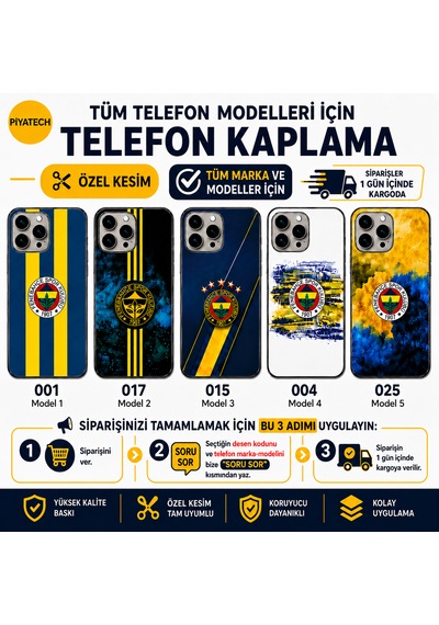 Taraftar Telefon Kaplaması Tüm Modeller Için Sipariş Sonrası Telefon Modelinizi Ve Desen Kodu Iletiniz