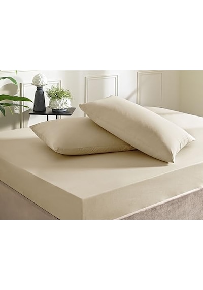 Taç Color Dreams Ranforce King Size Fitted Çarşaf Seti Vizon Ab Siyah Kedi