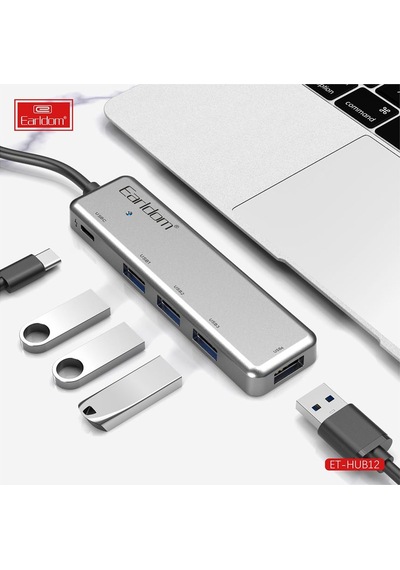 Earldom Hub12 Tak Çalıştır 40cm 4 Adet Usb 2.0 Ve 1 Adet Type M414