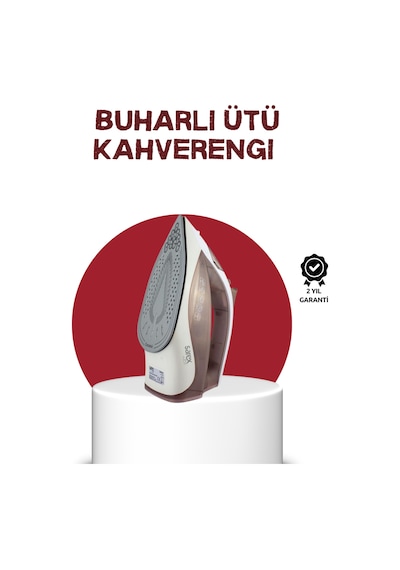 Seramik Tabanlı Buharlı Ütü 2200w Dikey Ütüleme 300ml Kahverengi Çok Renkli