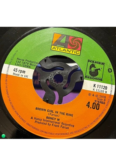 Boney M. - Rivers Of Babylon / Brown Girl İn The Ring - Atlantic Uk Baskı 45'lik
