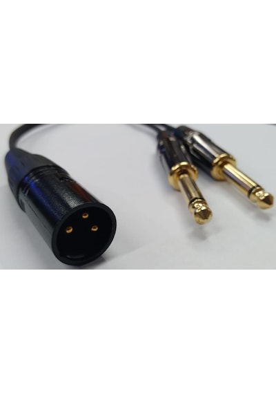 Xlr Kablo - Kaliteli - 3 Pin Xlr Erkek - 2X 6.3 Mono Erkek - 10 M