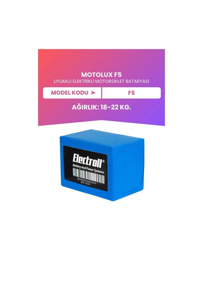 Motolux F5 Uyumlu Batarya Maksimum Kapasite Lifepo4 48v 30ah Elektrikli Motosiklet Bataryası