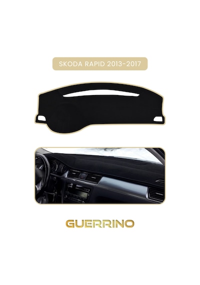 Skoda Rapid 2013-2017 Torpido Koruma Halısı Bej Kenar