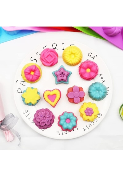 Silikon Çiçek Desenleri Mum Çikolata Sabun Buz Kek Kalıbı Goldcakes