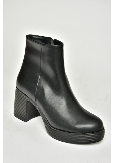 Fox Shoes T820197409 Siyah Kalın Topuklu Kadın Bot Siyah