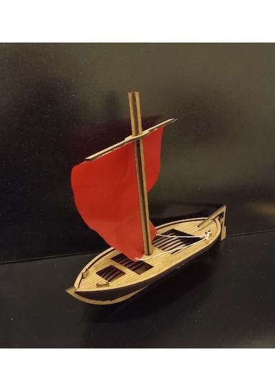 TLR hobi 3d Balıkcı Teknesi Lazer Kesim Ahşap Maket