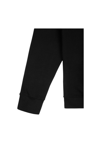 Beord Siyah %100 Pamuk Yarım Fermuarlı Sweatshirt Bzt1-134