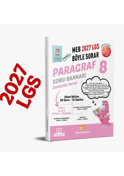 Sinan Kuzucu Yayınları 2027 8. Sınıf Lgs Paragraf Soru Bankası