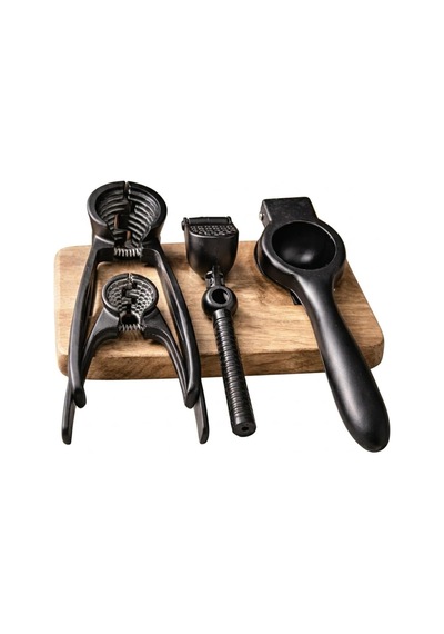 Deinhaus Chef Gastronomy Set, Mat Siyah Eloksal Döküm, Fındıkkıran Ve Narenciye Sıkacağı, Profesyonel Mutfak Seti