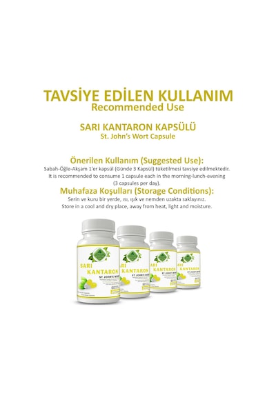 Gökçek Şifa Sarı Kantaron (St John's Wort Capsule) 60 Kapsül