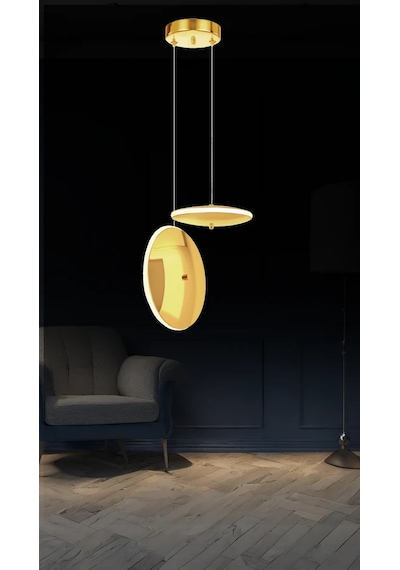 Astra 2'li Sarkıt Disk Led Avize 3046-q69-8w-eu Gold
