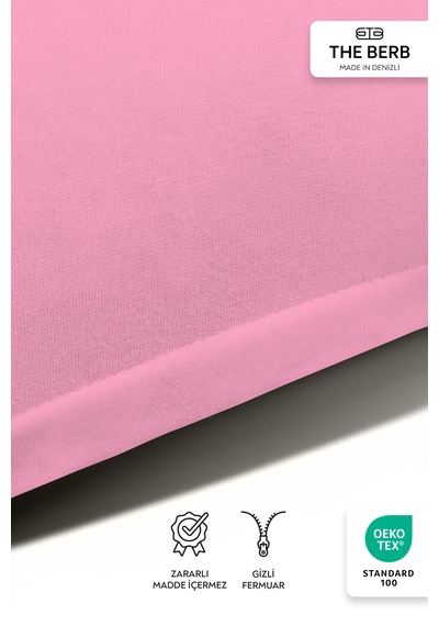 The Berb 2'li Penye Yastık Kılıfı Seti %100 Pamuk 50 X 70 Fermuarlı Pembe