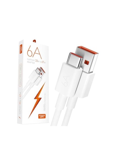 Type-c To Usb-a, Pd, 67 Watt, 6 Amper, 1 Metre, Şarj Data Kablosu, M6, Powerway,