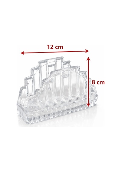 Grandora 2'li Cam Peçetelik Şeffaf Dekoratif Lüks Kristal Görünümlü Peçete Tutucu (En:12CM, Boy: 12CM)