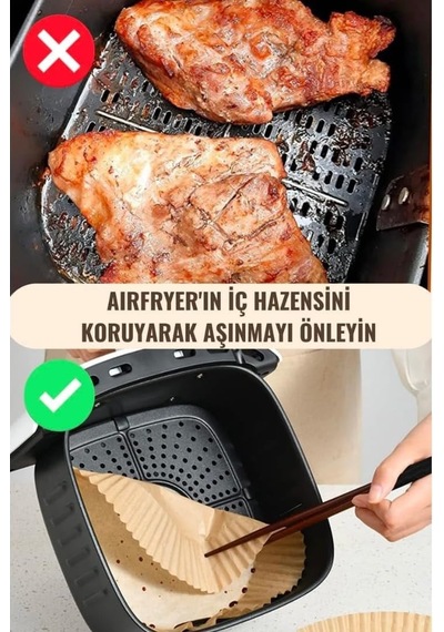 Porfex Hava Fritözü Kağıdı 50 Adet Granit Siyah