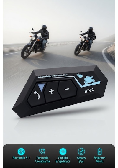 Kask Kulaklık Intercom Motorsiklet Kulaklığı Bt-22 5.0 Bluetooth